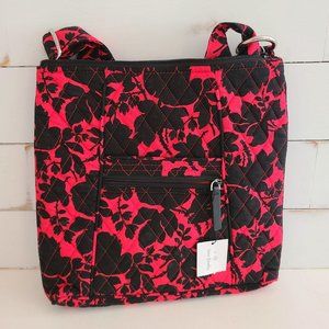 Vera Bradley Hipster Silhouette Floral Red and Black Shoulder Bag
